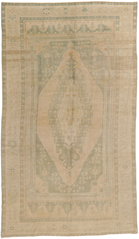 6 x 10 Vintage Turkish Oushak Rug 53686