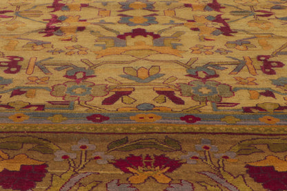 12 x 19 - Gold Antique Indian Agra Rug - 70247