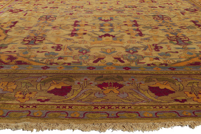 12 x 19 - Gold Antique Indian Agra Rug - 70247