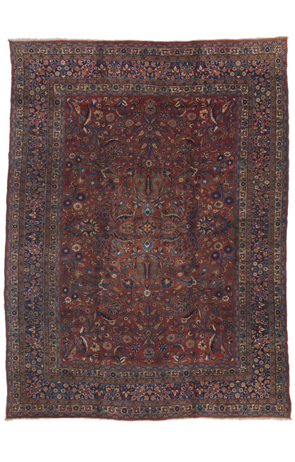 9 x 12 - Rust Antique Persian Mashhad Rug - 71212