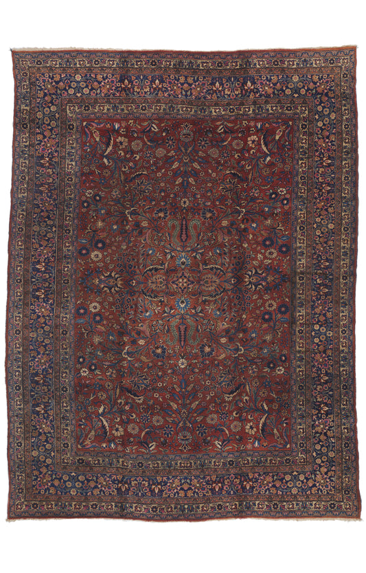 9 x 12 - Rust Antique Persian Mashhad Rug - 71212