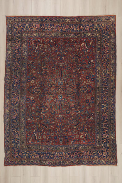 9 x 12 - Rust Antique Persian Mashhad Rug - 71212