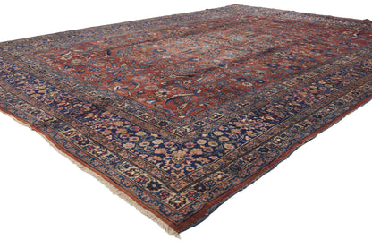 9 x 12 - Rust Antique Persian Mashhad Rug - 71212