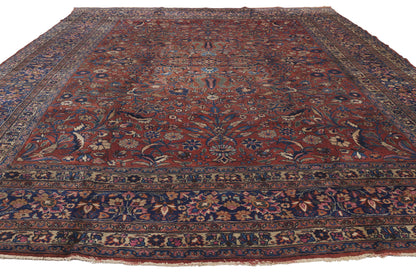 9 x 12 - Rust Antique Persian Mashhad Rug - 71212