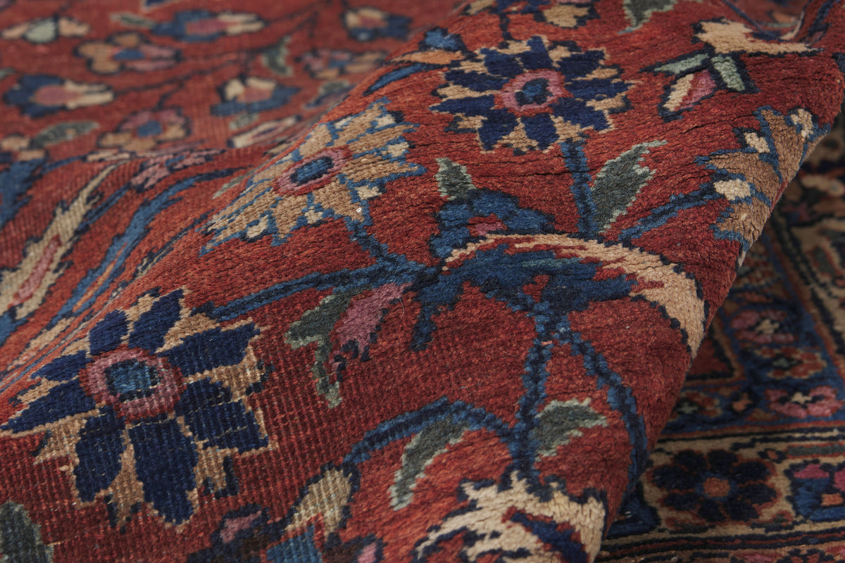 9 x 12 - Rust Antique Persian Mashhad Rug - 71212