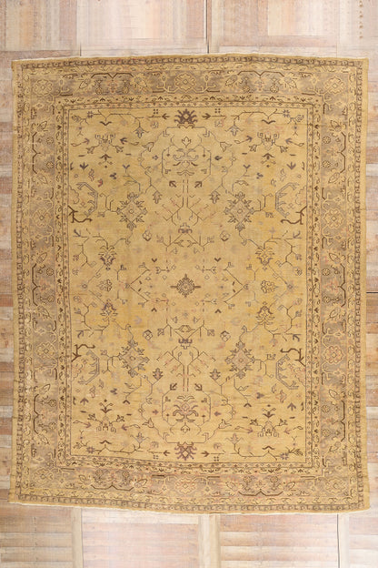 11 x 15 - Brown Antique Turkish Oushak Rug - 71497