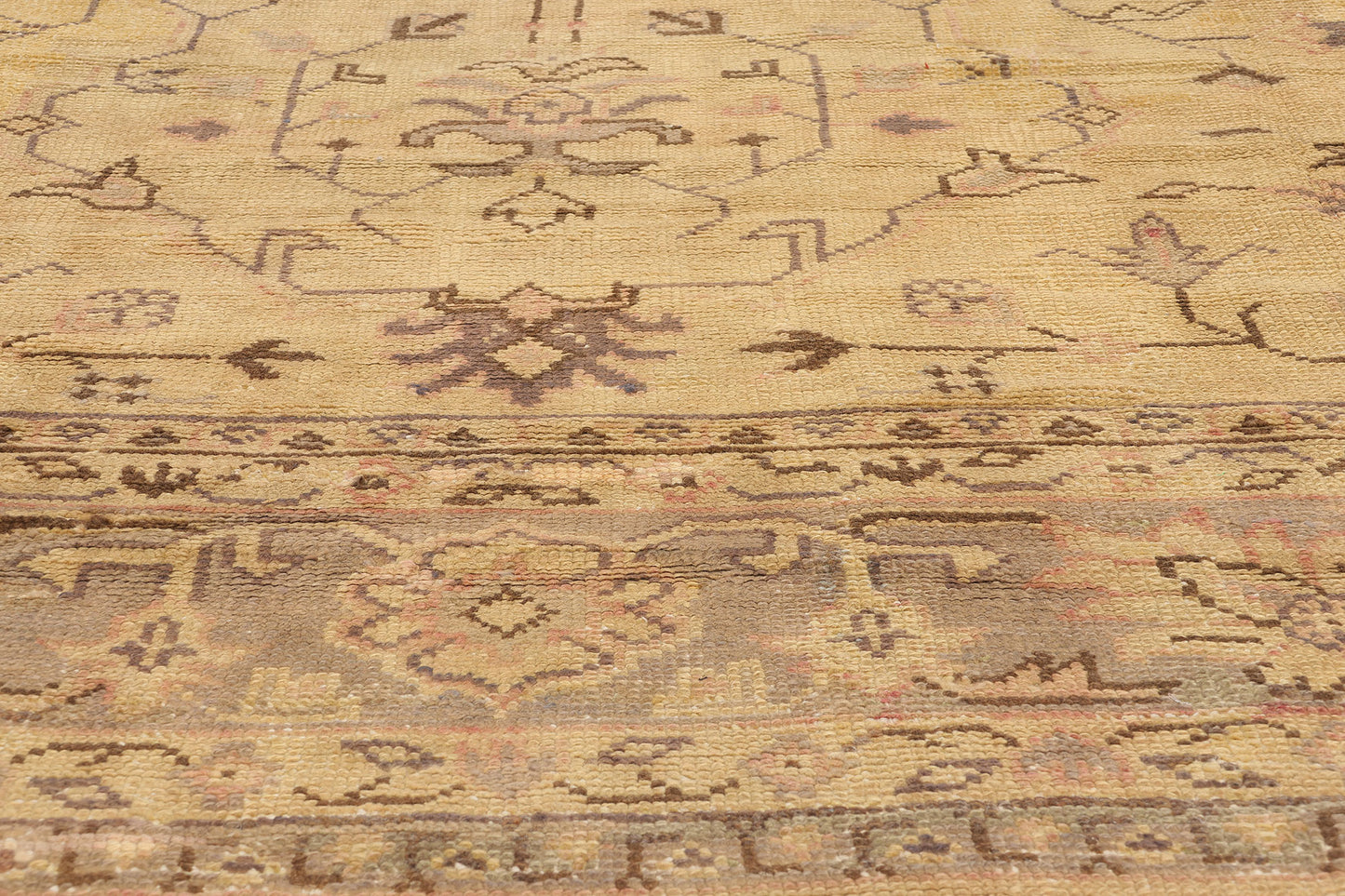 11 x 15 - Brown Antique Turkish Oushak Rug - 71497