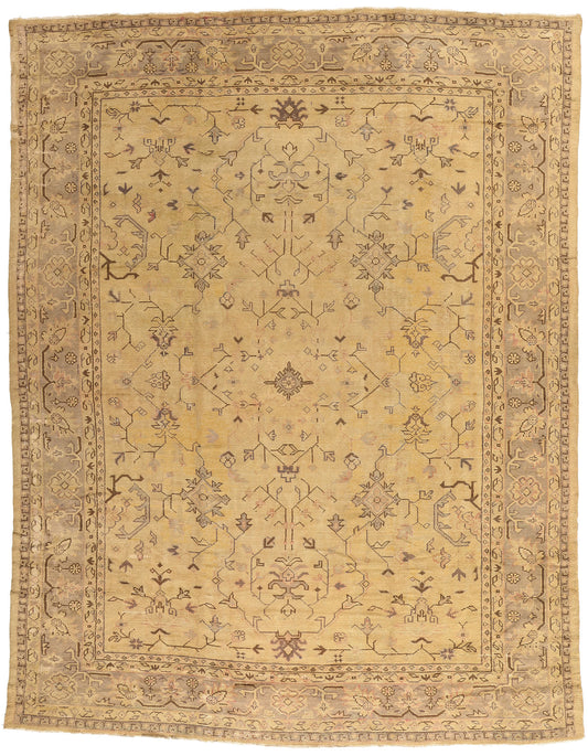 11 x 15 - Brown Antique Turkish Oushak Rug - 71497