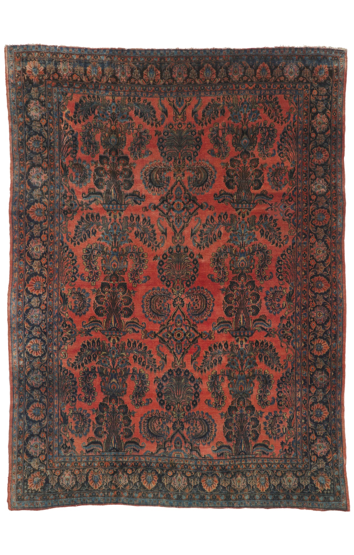 8 x 11 - Rust Antique Persian Kashan Rug - 71540