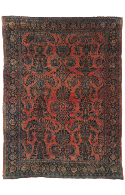 8 x 11 - Rust Antique Persian Kashan Rug - 71540