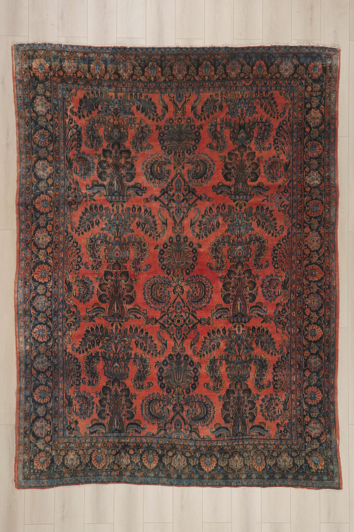8 x 11 - Rust Antique Persian Kashan Rug - 71540