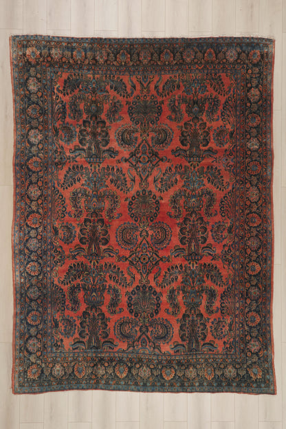 8 x 11 - Rust Antique Persian Kashan Rug - 71540