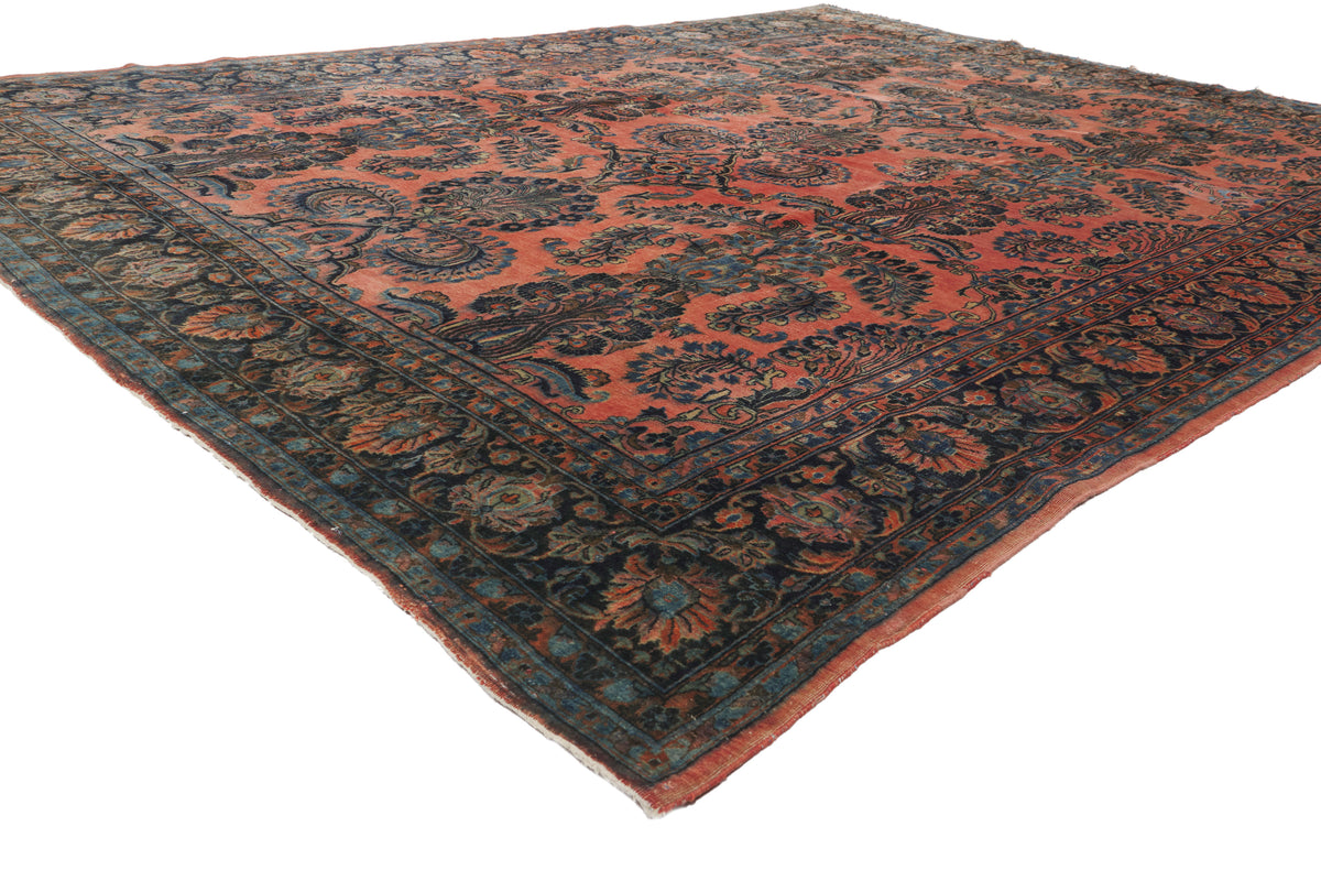 8 x 11 - Rust Antique Persian Kashan Rug - 71540