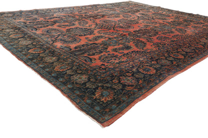 8 x 11 - Rust Antique Persian Kashan Rug - 71540