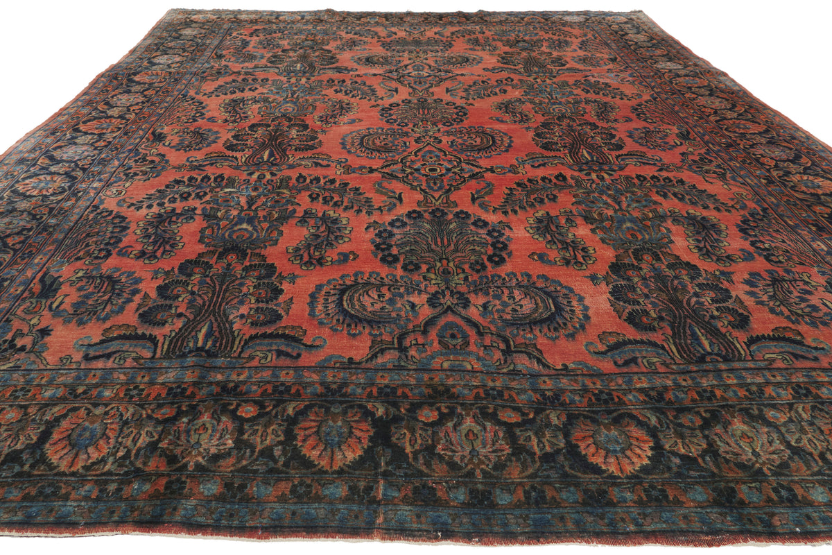 8 x 11 - Rust Antique Persian Kashan Rug - 71540