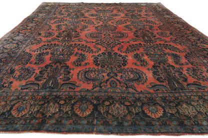 8 x 11 - Rust Antique Persian Kashan Rug - 71540