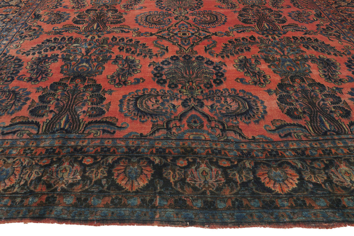 8 x 11 - Rust Antique Persian Kashan Rug - 71540