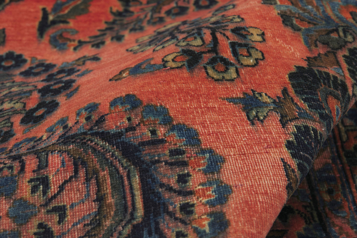 8 x 11 - Rust Antique Persian Kashan Rug - 71540
