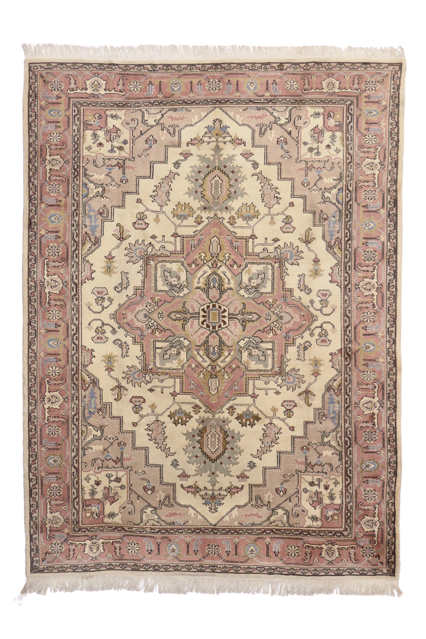 8 x 11 - Beige Vintage Turkish Sivas Rug - 71909