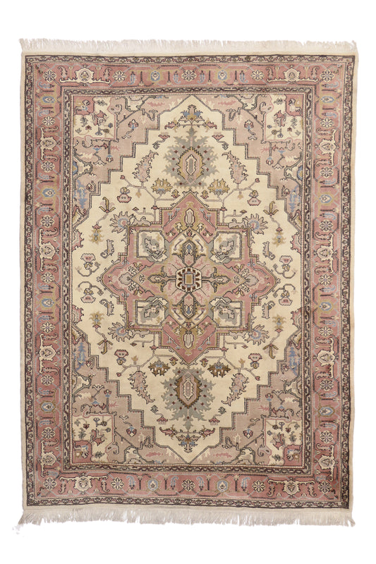 8 x 11 - Beige Vintage Turkish Sivas Rug - 71909
