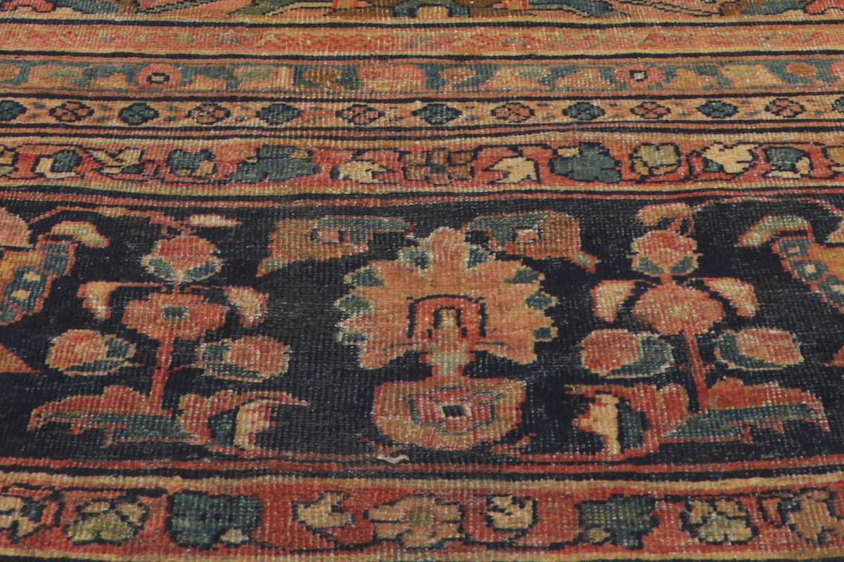 13 x 23 - Rust Antique Persian Mahal Rug - 72045