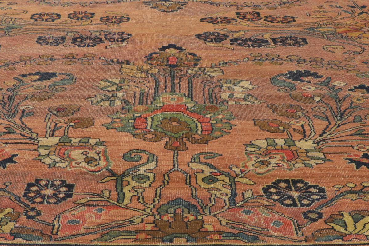 13 x 23 - Rust Antique Persian Mahal Rug - 72045