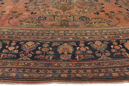 13 x 23 - Rust Antique Persian Mahal Rug - 72045
