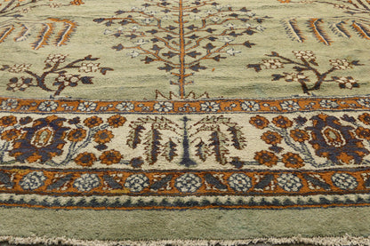 19 x 31 - Green Antique Indian Agra Rug - 72173
