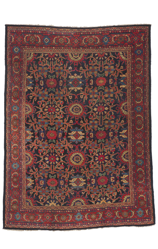 9 x 12 - Navy Blue Antique Persian Mahal Rug - 72546