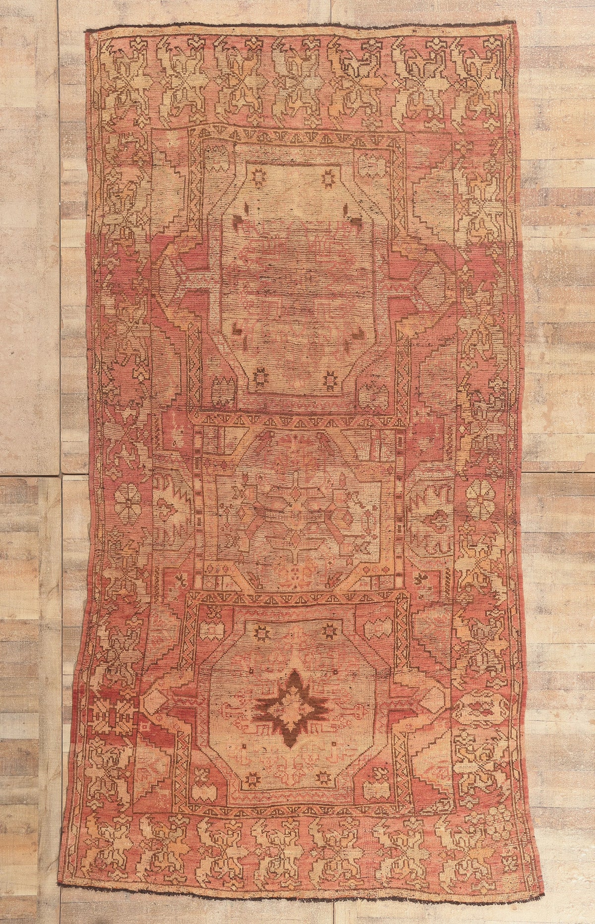 6 x 13 - Rust Vintage Turkish Oushak Rug - 72623