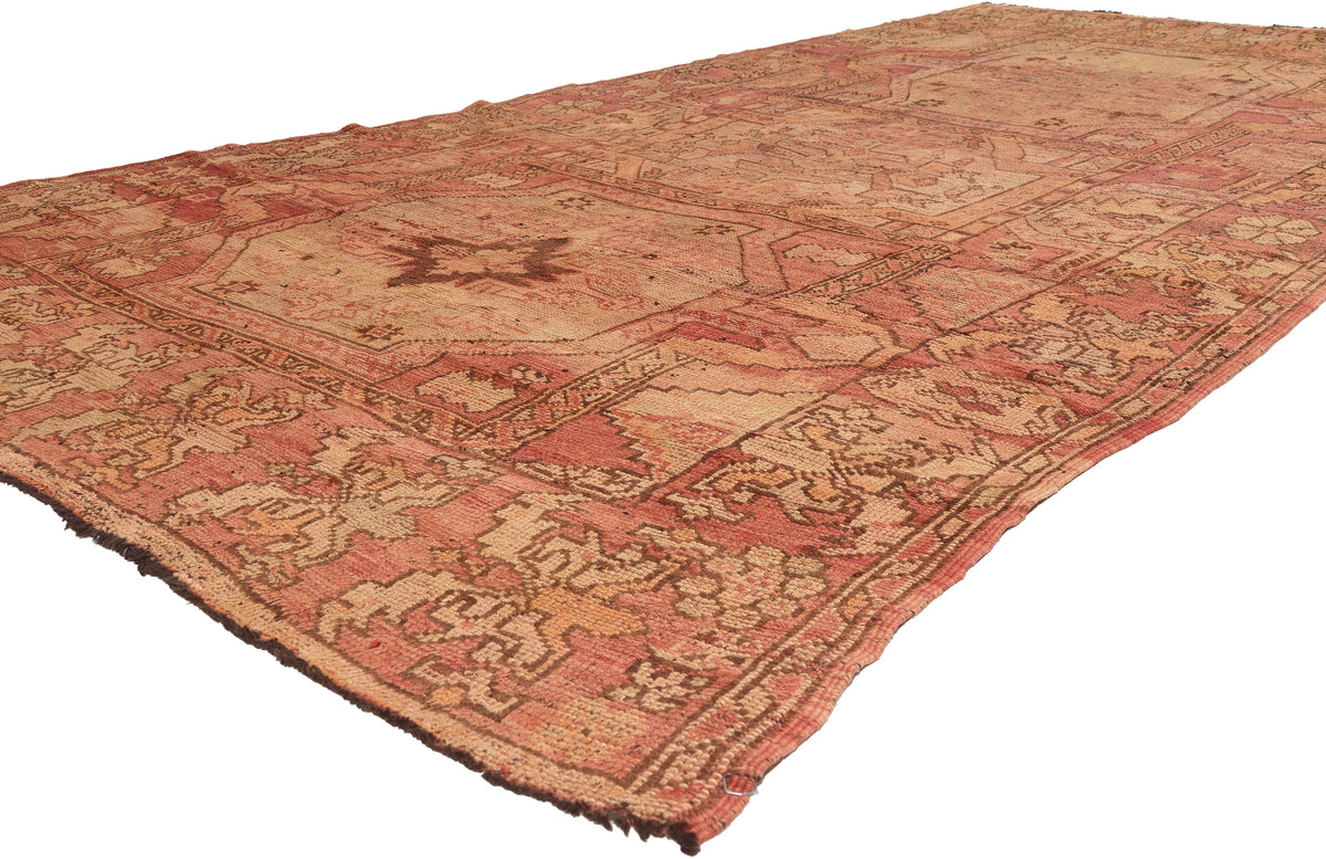 6 x 13 - Rust Vintage Turkish Oushak Rug - 72623