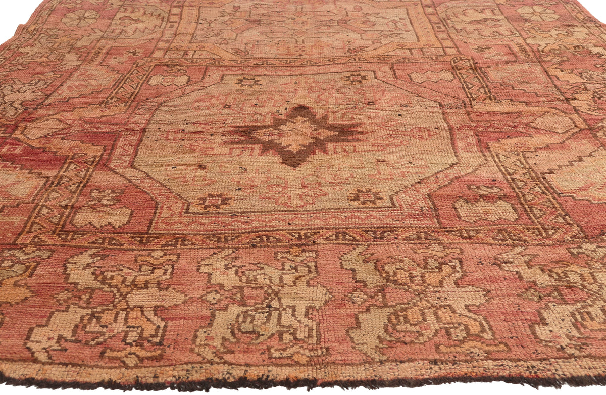 6 x 13 - Rust Vintage Turkish Oushak Rug - 72623