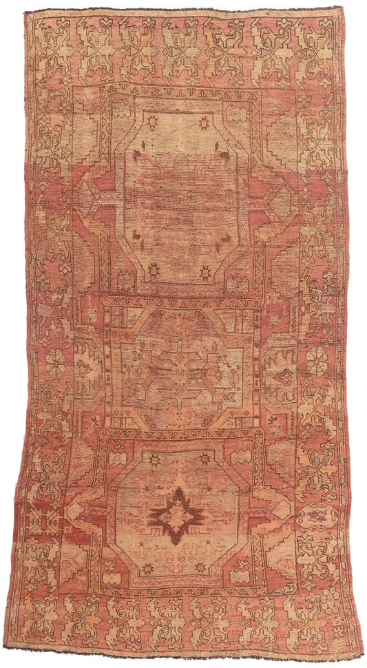 6 x 13 - Rust Vintage Turkish Oushak Rug - 72623