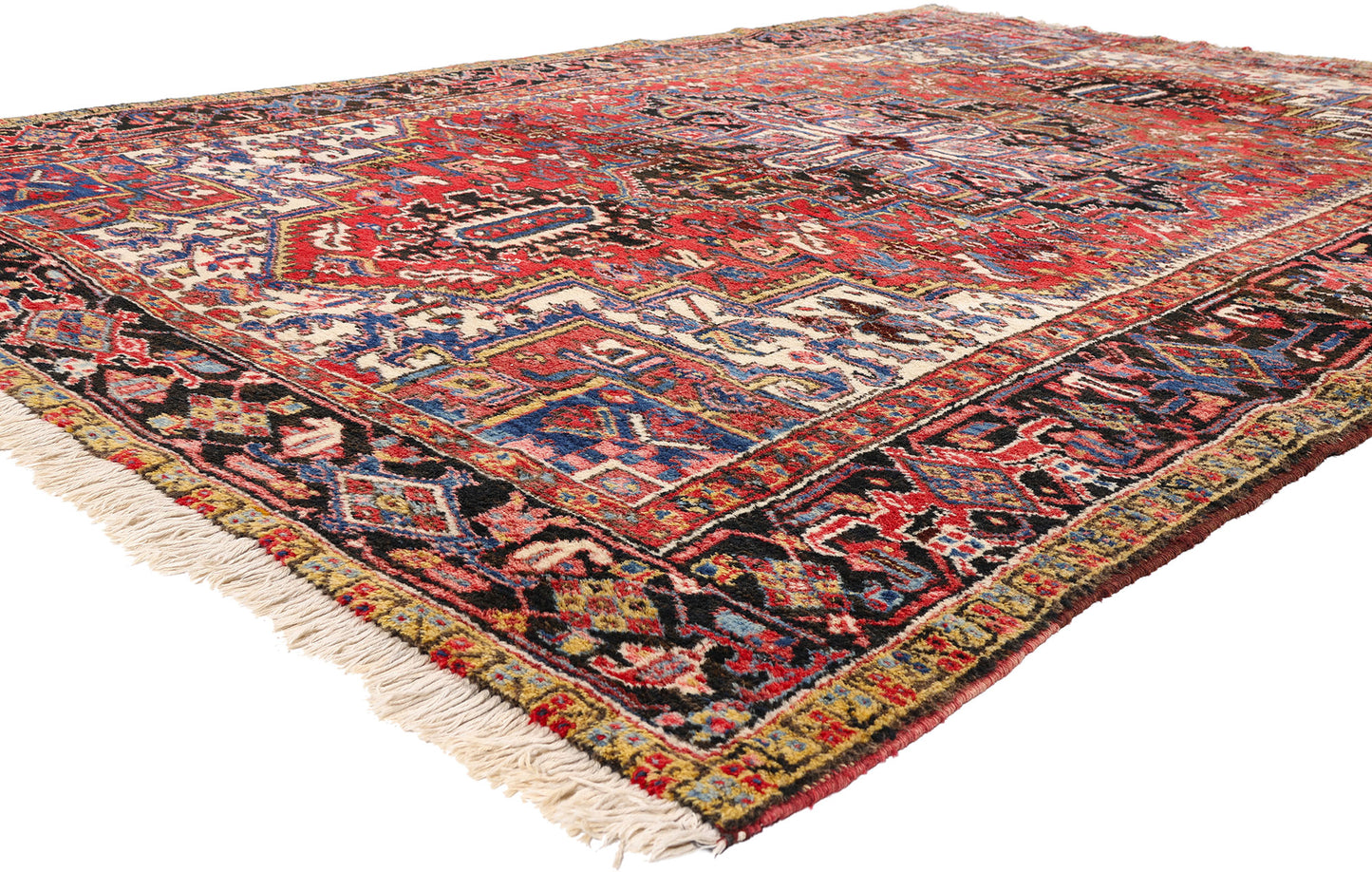 7 x 10 - Red Antique Persian Heriz Rug - 72713