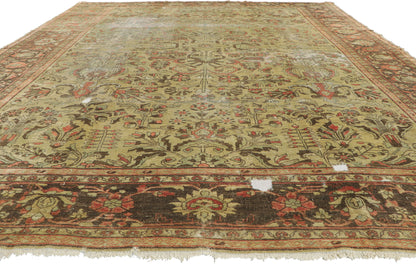 10 x 13 - Brown Antique Persian Lilihan Rug - 72824