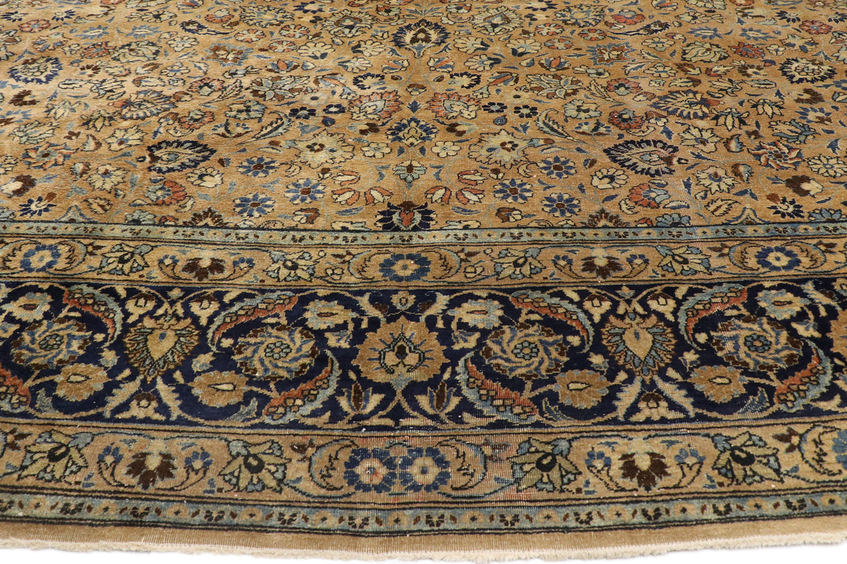 12 x 18 - Brown Antique Persian Mashhad Rug - 72834
