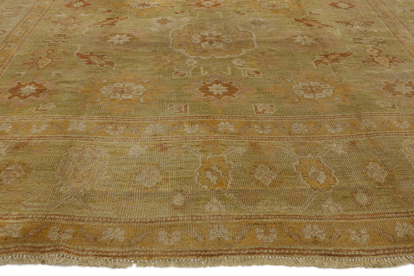9 x 13 - Brown Antique Turkish Oushak Rug - 73138
