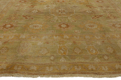 9 x 13 - Brown Antique Turkish Oushak Rug - 73138
