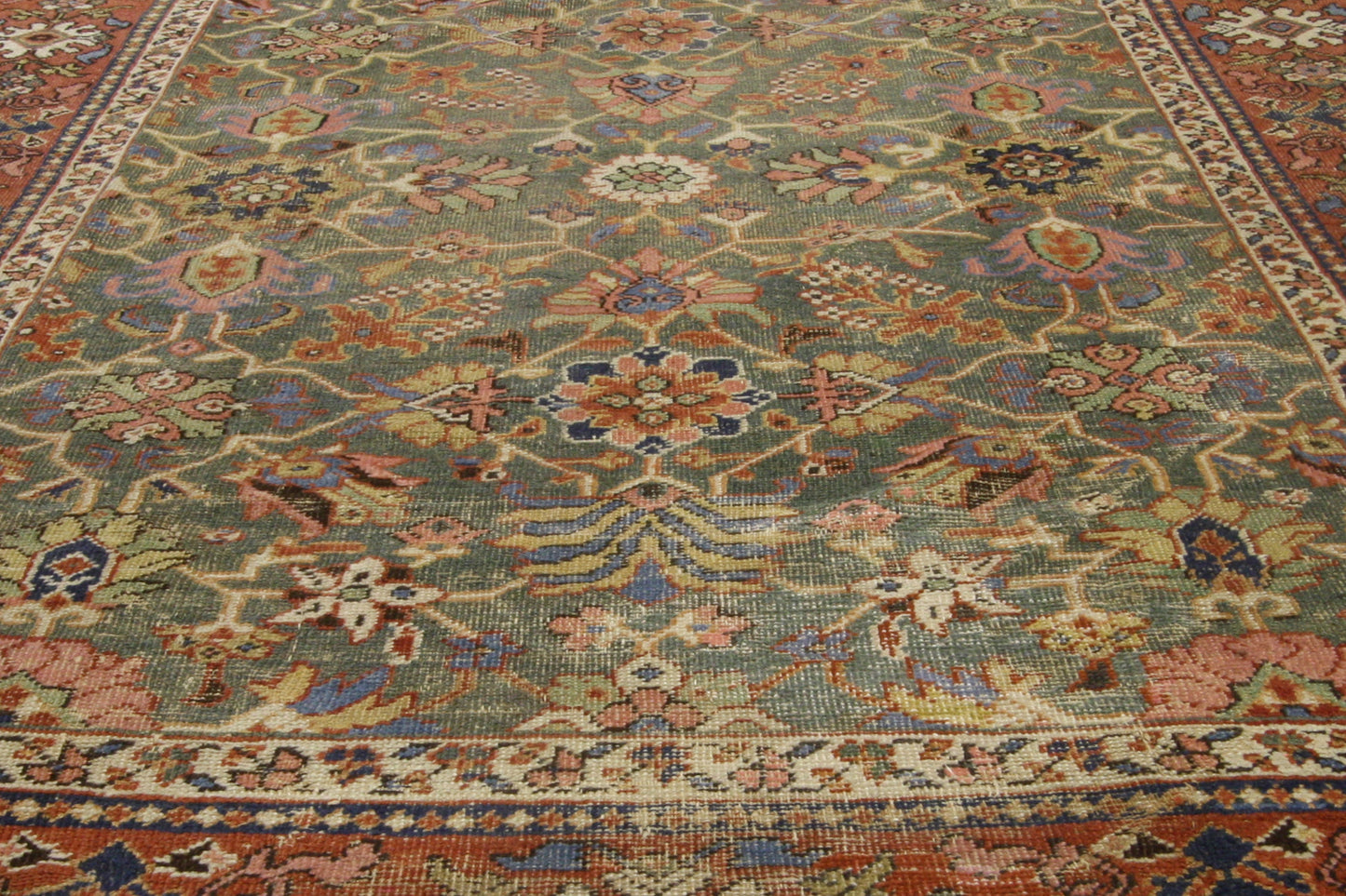 7 x 11 - Green Antique Persian Sultanabad Rug - 73173
