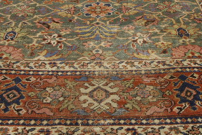 7 x 11 - Green Antique Persian Sultanabad Rug - 73173