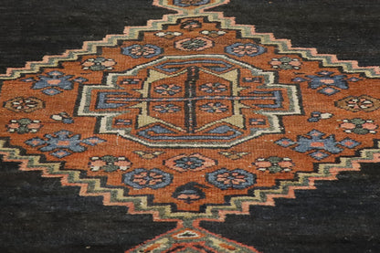 3 x 13 - Navy Blue Antique Persian Hamadan Rug - 73244