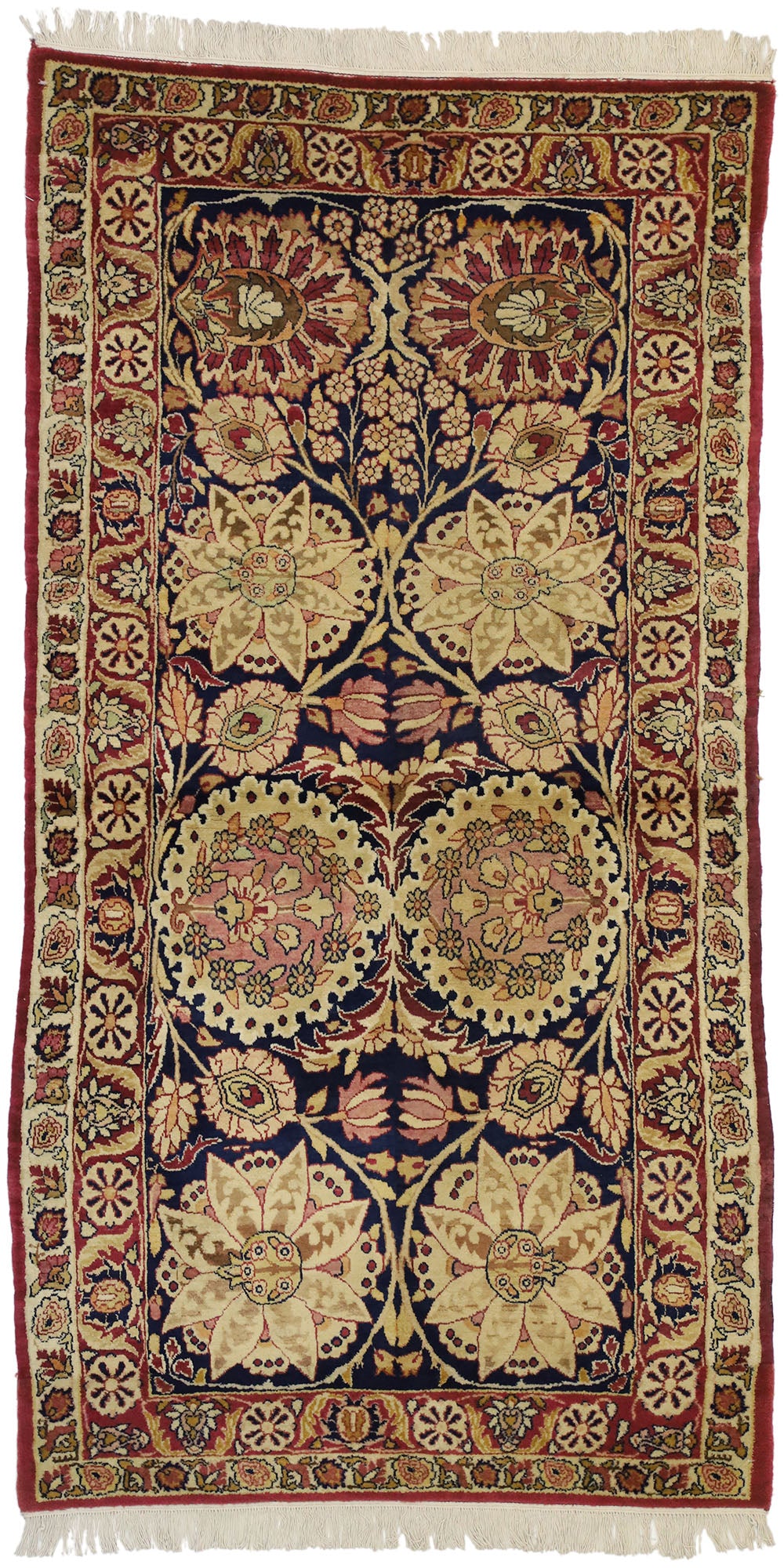 3 x 6 - Navy Blue Antique Persian Kermanshah Rug - 73285