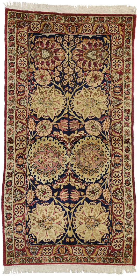 3 x 6 - Navy Blue Antique Persian Kermanshah Rug - 73285
