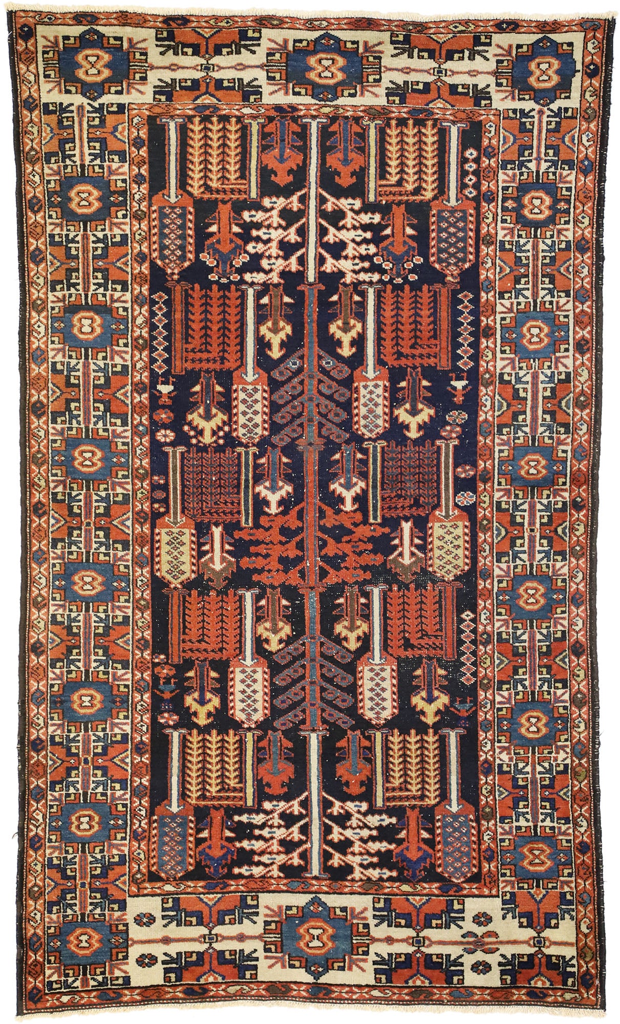 4 x 7 Antique Persian Bakhtiari Rug 73312