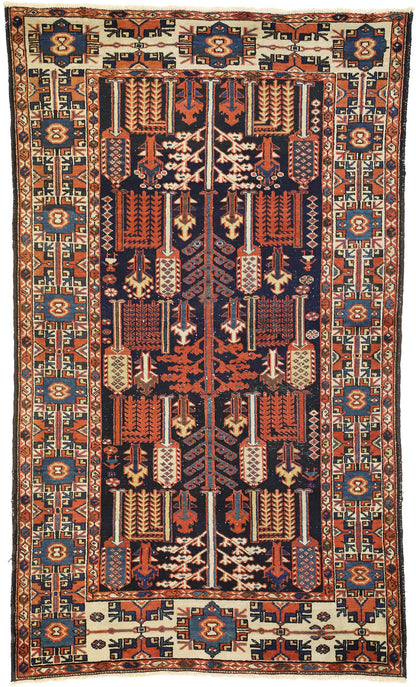 4 x 7 Antique Persian Bakhtiari Rug 73312