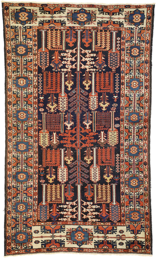 4 x 7 Antique Persian Bakhtiari Rug 73312