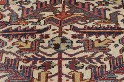 7 x 10 - Beige Antique Persian Heriz Rug - 73342