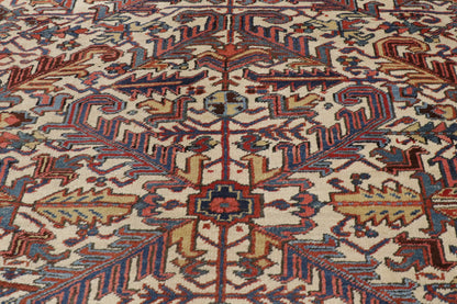 7 x 10 - Beige Antique Persian Heriz Rug - 73342