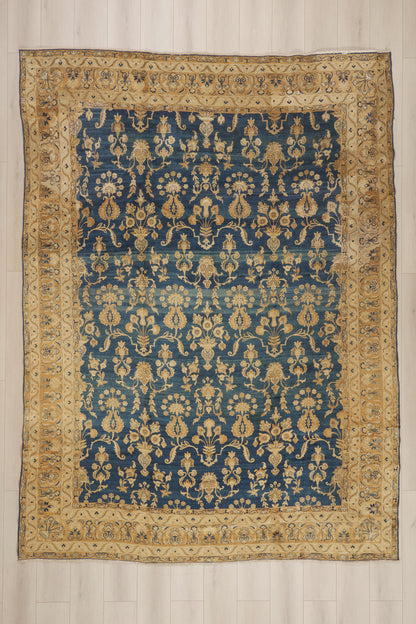 9 x 12 - Navy Blue Antique Persian Kerman Rug - 73375