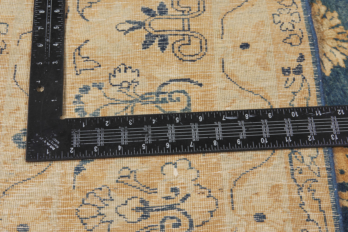 9 x 12 - Navy Blue Antique Persian Kerman Rug - 73375